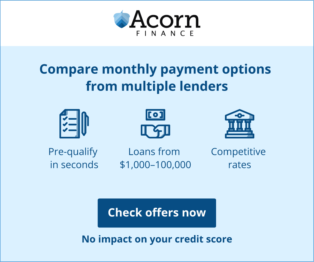 Acorn Finance apply and get affordable payment options from multiple lenders Acorn Finance apply and get affordable payment options from multiple lenders